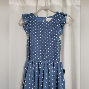 XS Polka Dot Blue Dress